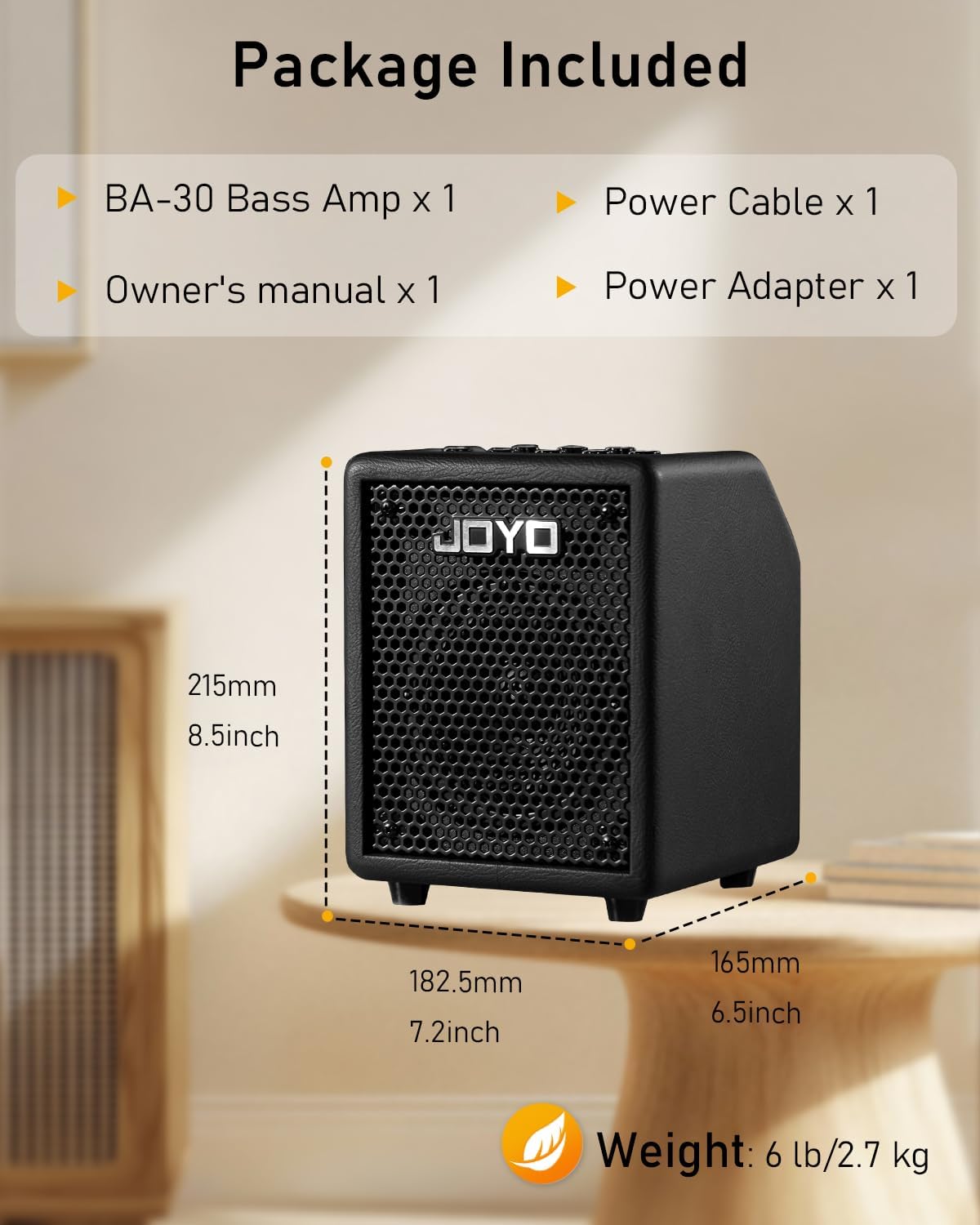 JOYO 30W Bass Amp Portable Combo Amplifier 4" Speaker with Bluetooth 5.1...
