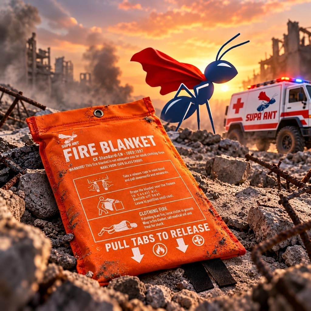 Fire Blanket - 1500F CE Certified Emergency Fire Blanket for Home & Kitchen
