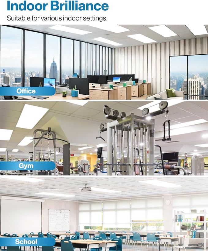 Sunco 2x4 LED Flat Panel Light Drop Ceiling Office Fixture, 7700 LM, Selectab...