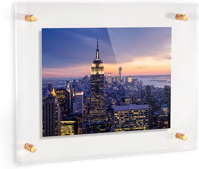 ArtToFrames 14x28 Inch Double Panel Floating Acrylic Picture Frame comes (3 P...