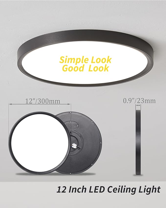 4pack 12 Inch Flush Mount Ceiling Light, 24w Led Ceiling Light,