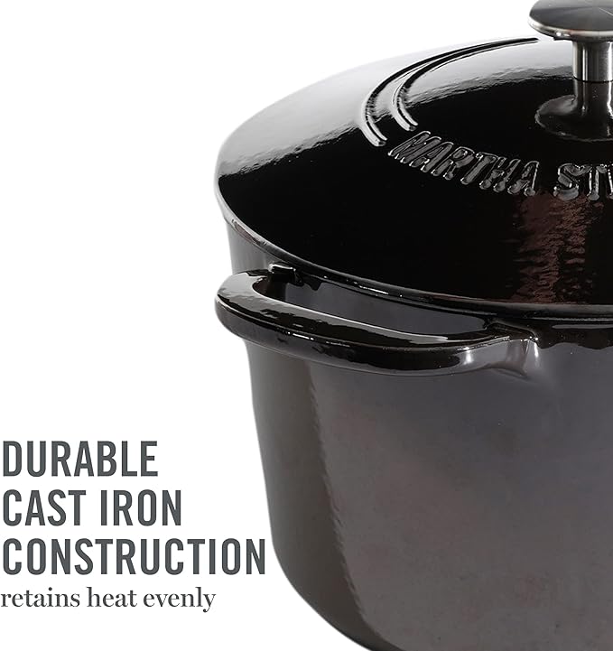 MARTHA STEWART Gatwick 7-Quart Enamel Cast Iron Dutch Oven Pot