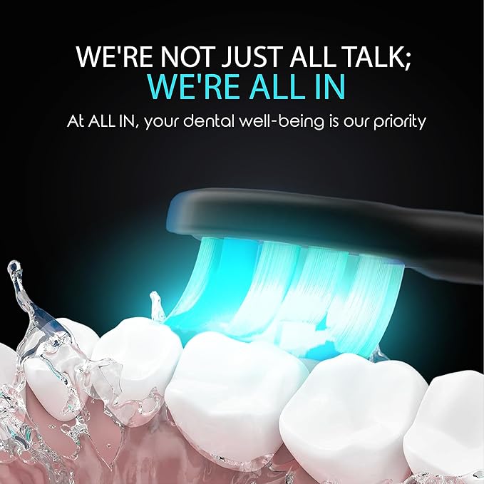 ALL IN Sonic LED Whitening Toothbrush and Replacement Heads Full Set