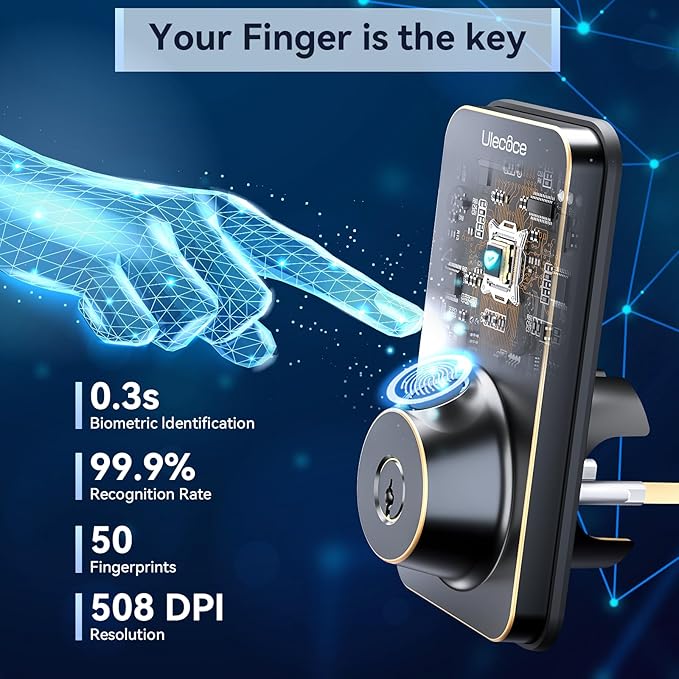 Ulecoce Fingerprint Keypad Deadbolt