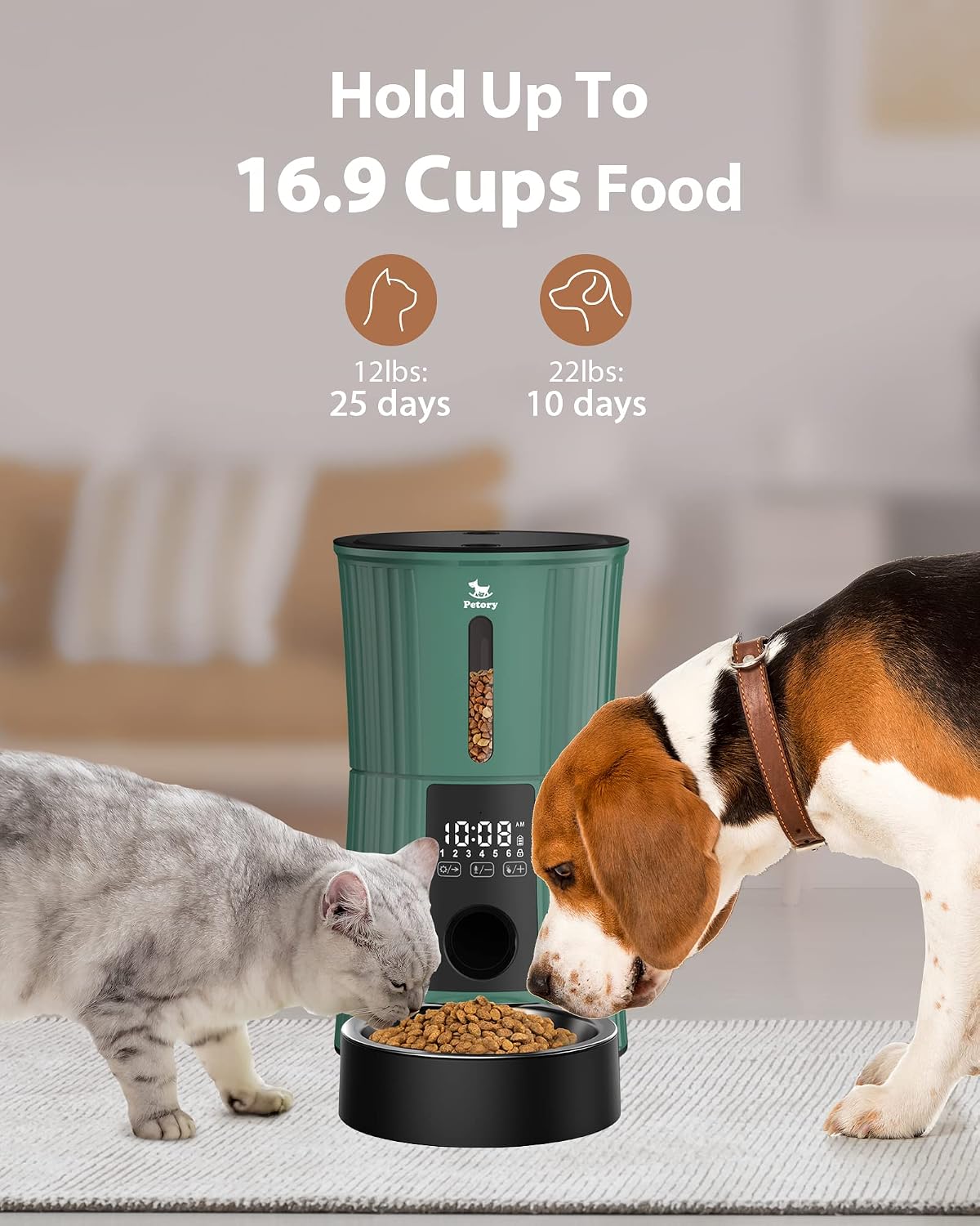 Timed Automatic Cat Feeder - 4L Dry Food Dispenser for Cats and Dogs