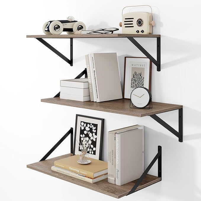Heimlove 24" W x 12" D Wall Shelves (Set of 3)