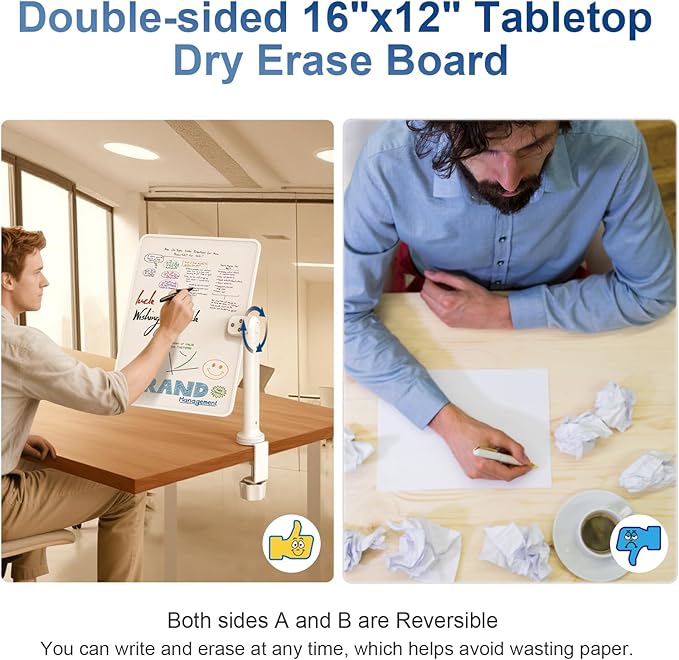 Double-Sided Desk Whiteboard (2-Pack)
