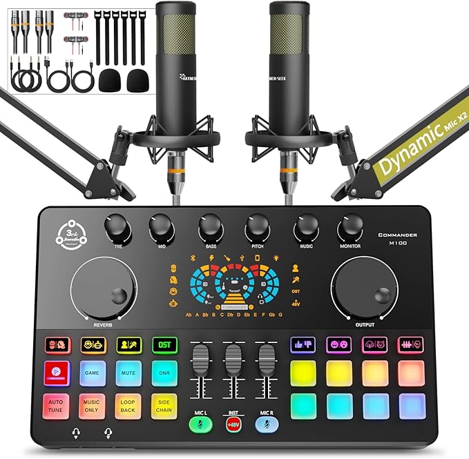 Podcast Equipment Bundle for 2, Audio Mixer