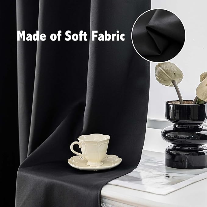 Anytime 100% Blackout Curtain 2 Panels Set, Thermal Insulated Window Drapes
