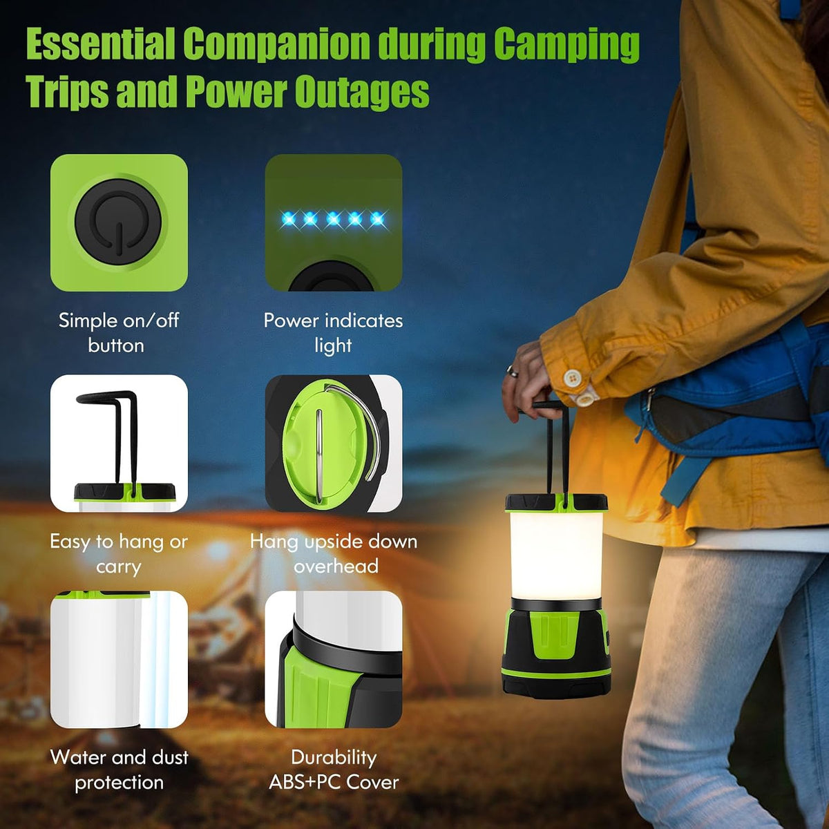 Rechargeable Emergency Lantern 3000 Lumens Camping Light