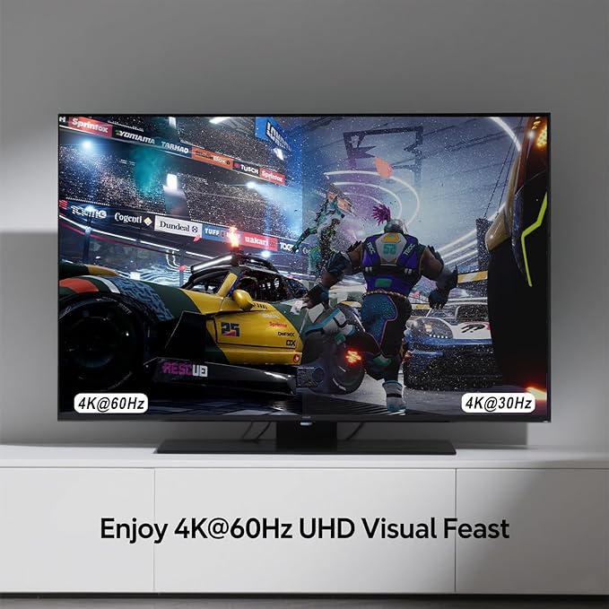 8 in to 1 Out RCA/HDMI Switcher，4 Way HDMI 2.0 + 4 RCA to HDMI