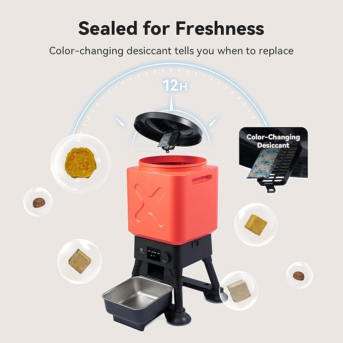 14L Automatic Dog Feeder for Large Breed – Extra Large Capacity, Anti-Blockage