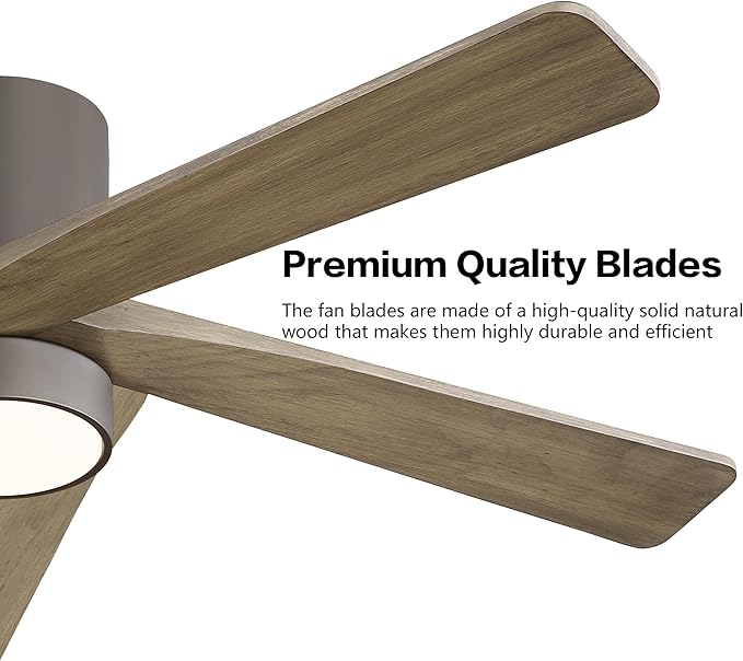 WINGBO 54 Inch Flush Mount DC Ceiling Fan