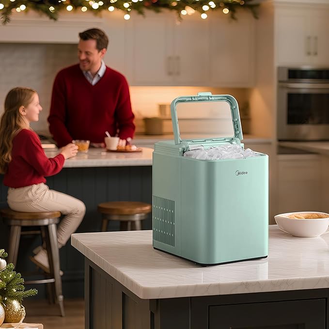 Midea MERI26B1AGN Countertop Bullet-Ice Maker, 8 Ice Bullets Ready in 6 Minutes