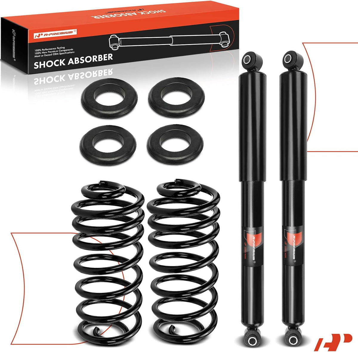 A-Premium Rear Air Spring to Coil Spring Conversion Kit, Set of 2