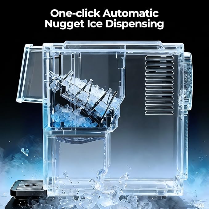 Antarctic Star Countertop Nugget Ice Maker, 33 Lbs/24H Automatic Ice Dispenser