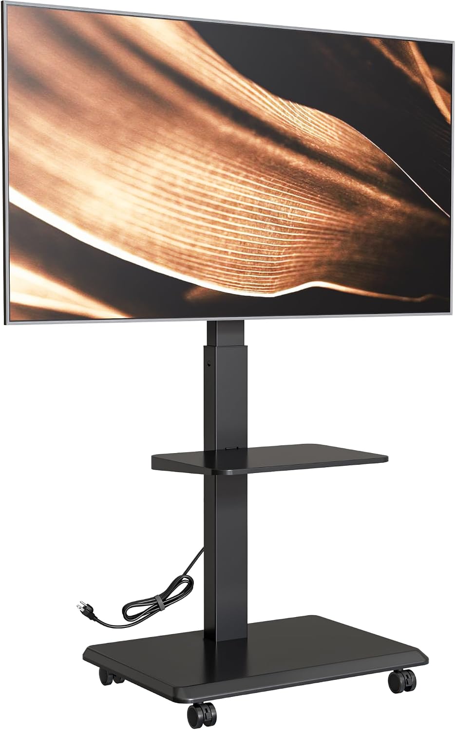 Steel Base Rolling TV Stand with Power Outlet for 32-75 inch TVs,BL