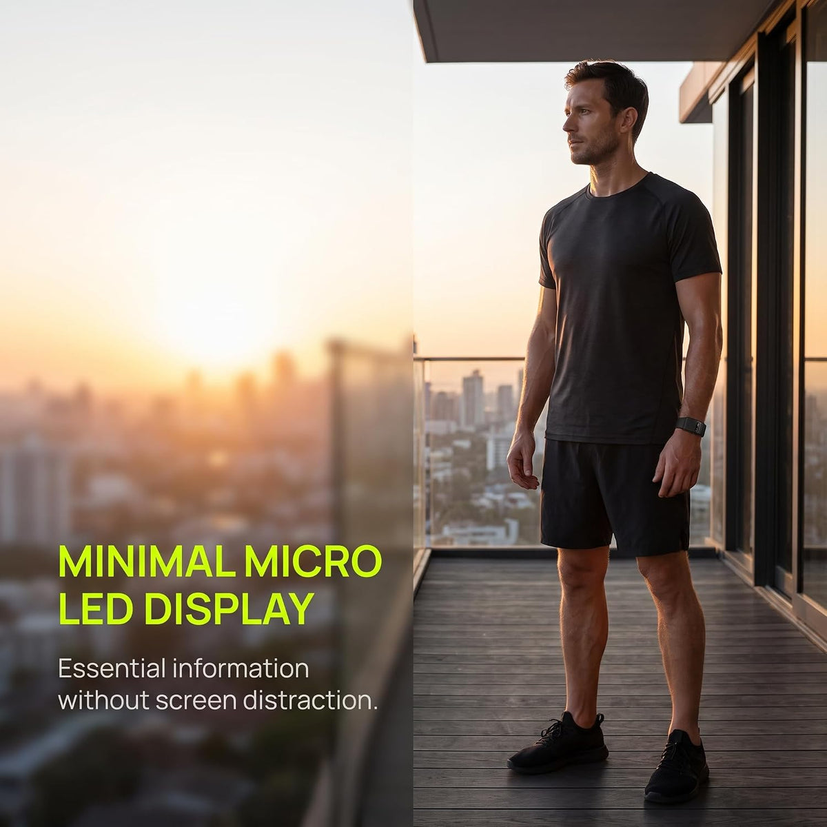 50+ Days Battery Life Fitness Tracker with Micro LED Display (Black)