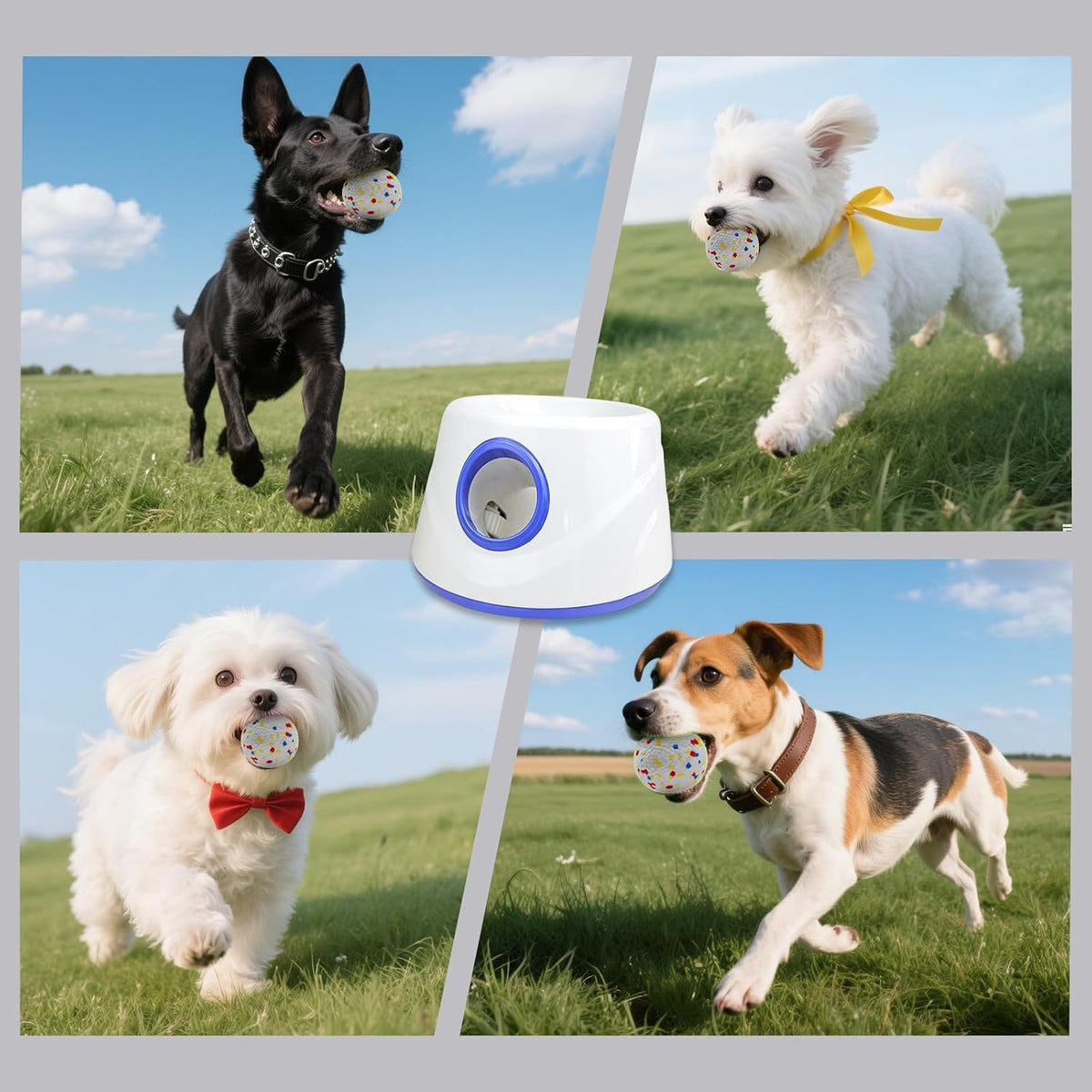 Automatic Dog Ball Launcher,Adjustable Distance Hands‑free Dog Ball Thrower