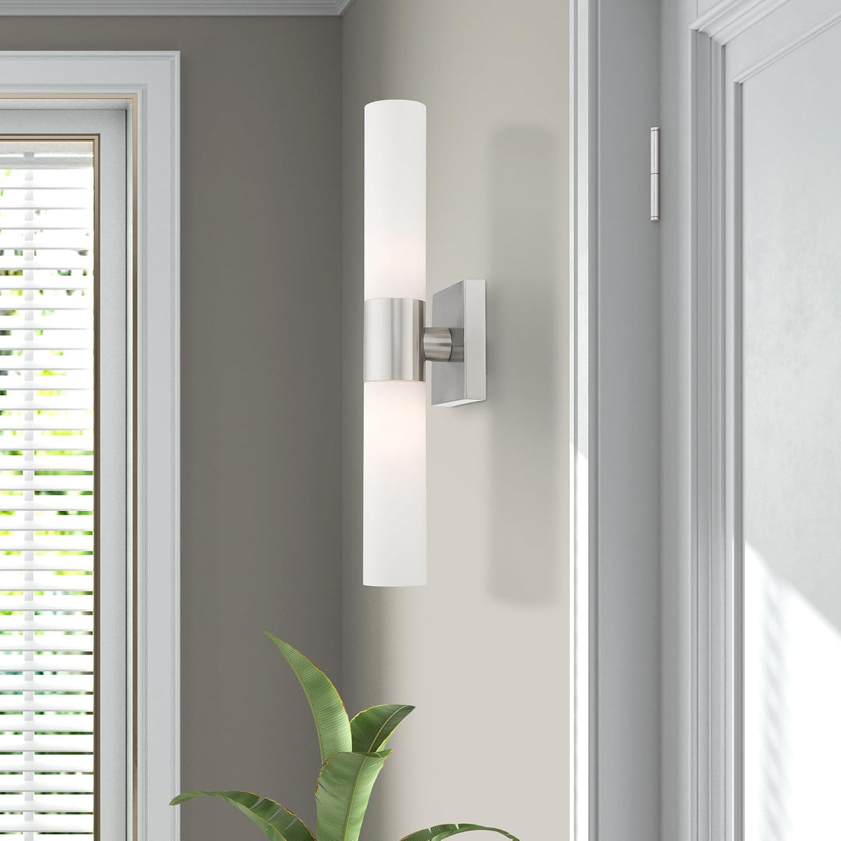 Livex Lighting 10102-91 Aero 2-Light Bath Light, Brushed Nickel, 4.5''...