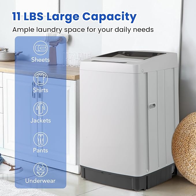 COSTWAY Portable Washing Machine, 11 LBS Full Automatic Portable Washer
