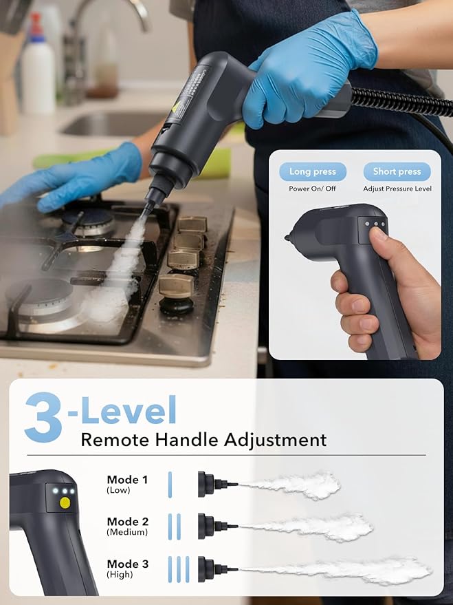 Steam Cleaner 3-Level Adjustable Steamer (17 pcs)