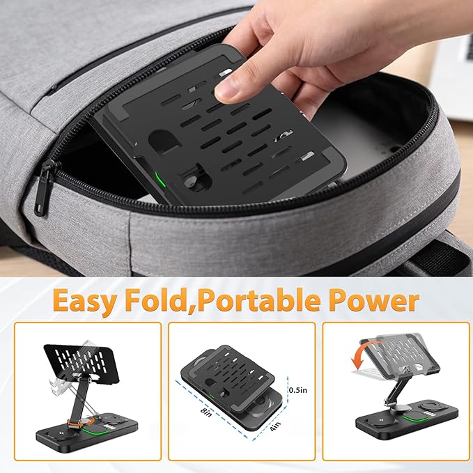 30W Charging Station for Apple Products, Foldable Wireless Charger