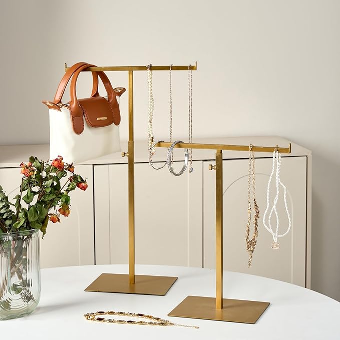 Purse Display Stand Jewelry Towers 2 Packs Stainless Steel Bag Stand Tabletop