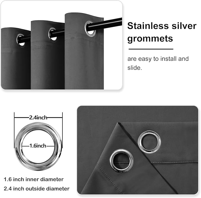 DWCN Blackout Curtains 84 Inches Long, 60 Wide Room Darkening Thermal Light