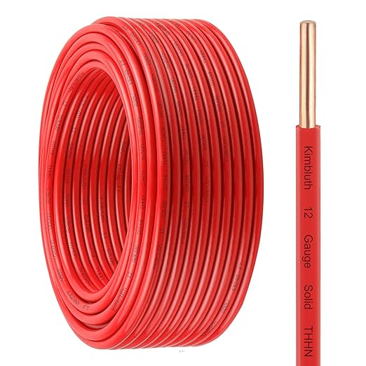 THHN Wire 12 Gauge 75 FT OFC Electrical Wire, 12 AWG Solid Copper Wire Rated up