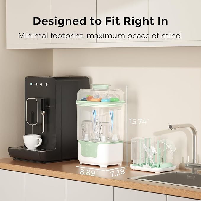 Momcozy Bottle Sterilizer and Dryer, Modular Nesting Space Saving Design