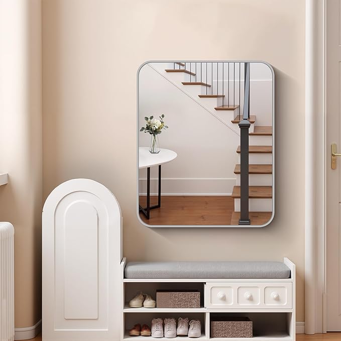 FORBATH 30x36 Inch Silver Bathroom Mirror