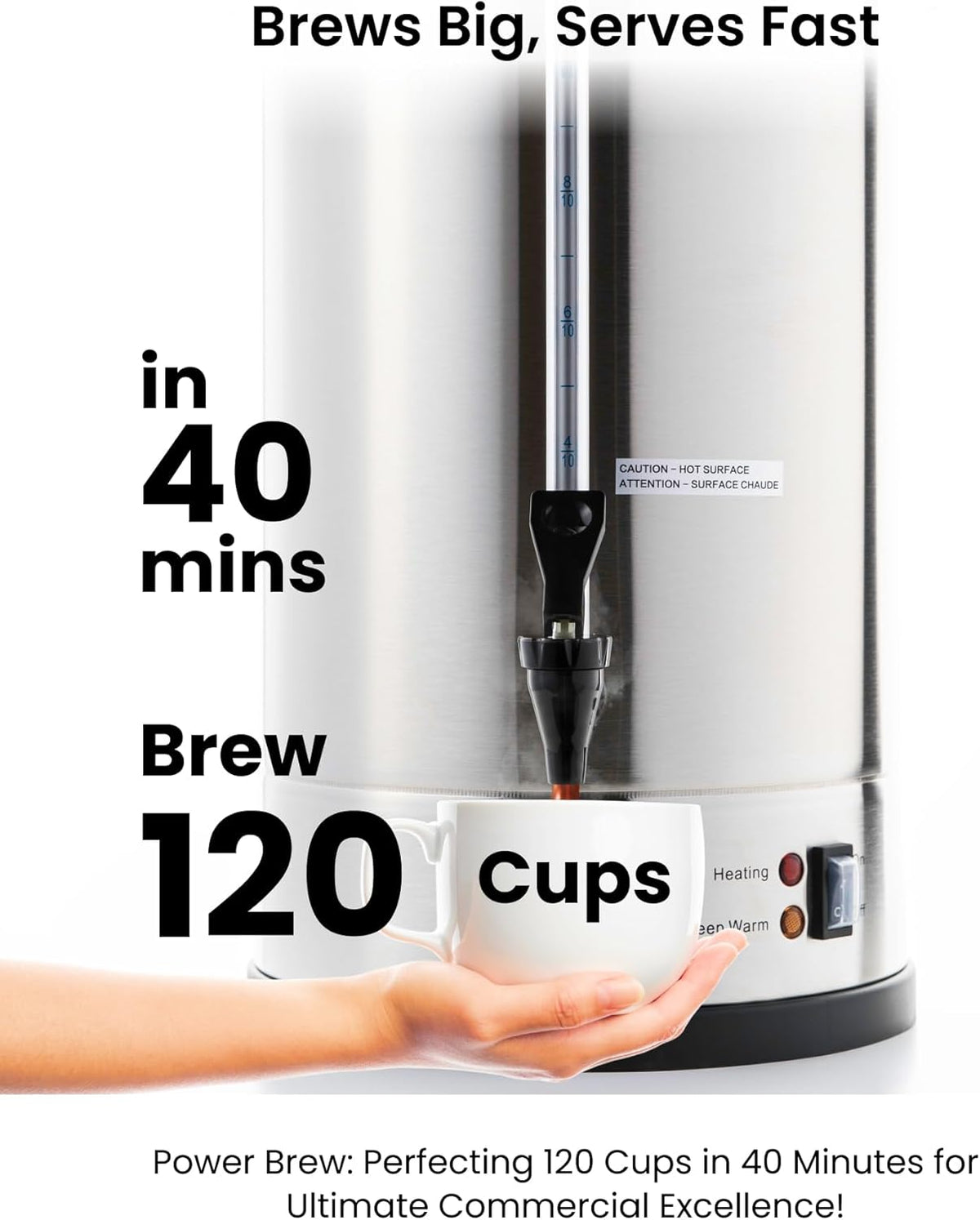 SYBO 120 Cup Commercial Coffee Urn, 18 L Large Coffee Maker