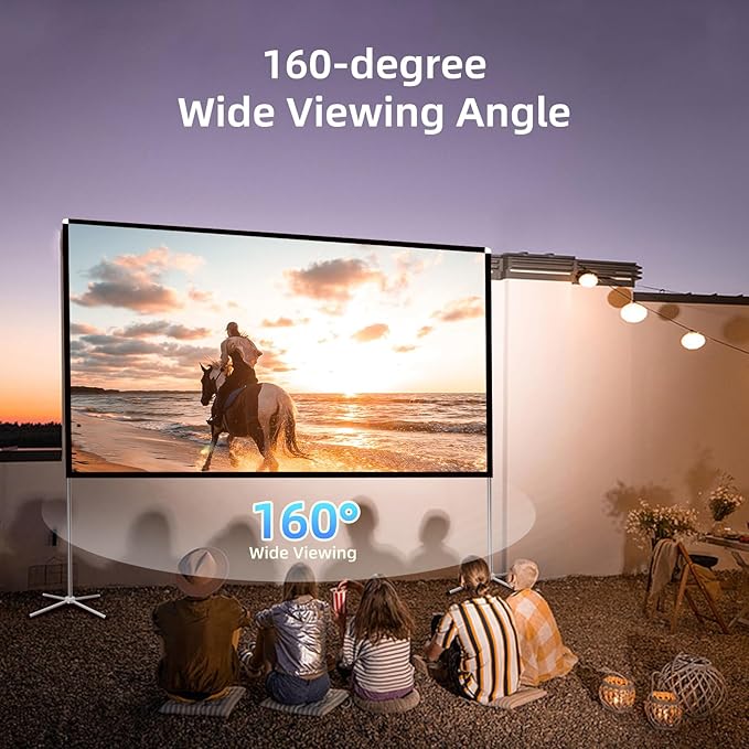 Projector Screen Outdoor Portable Movie: 120 inch Foldable Projection Screen