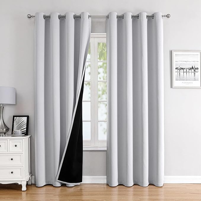 ChrisDowa 100% Blackout Curtains 120 inch Long