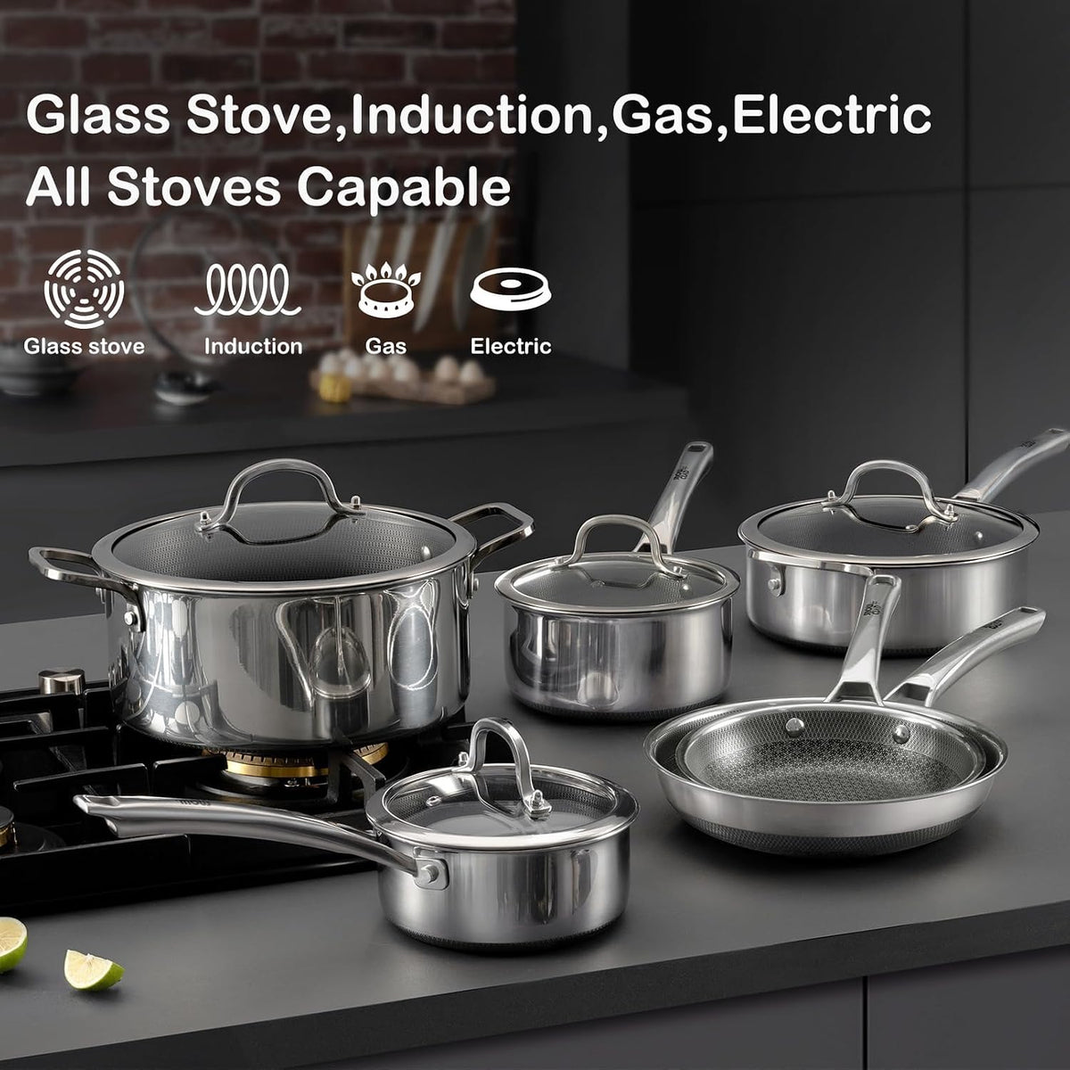 Sauce pan with lid,1.5 Quart Hybrid Nonstick Sauce pan