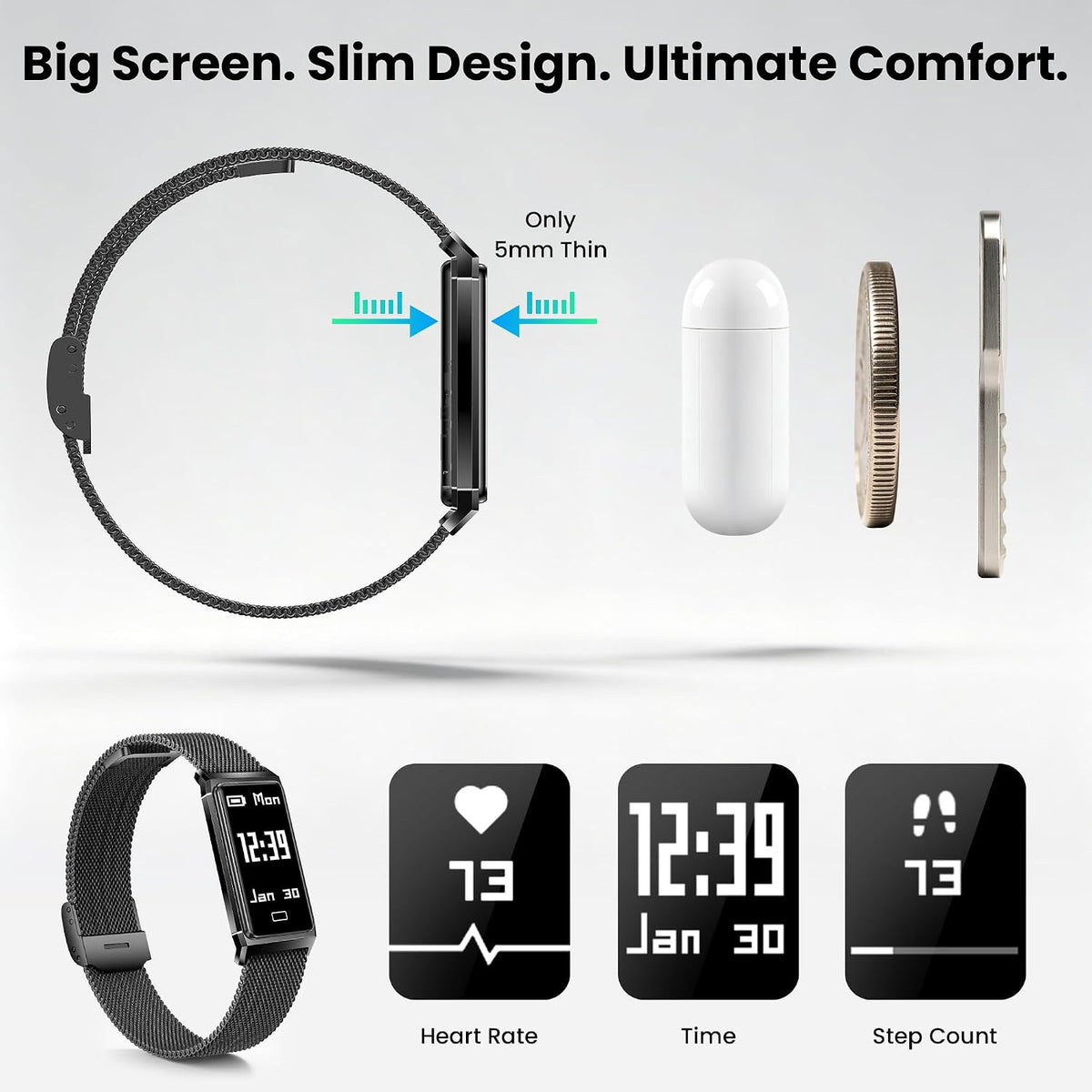 Fitness Tracker with Heart Rate & Sleep Tracking