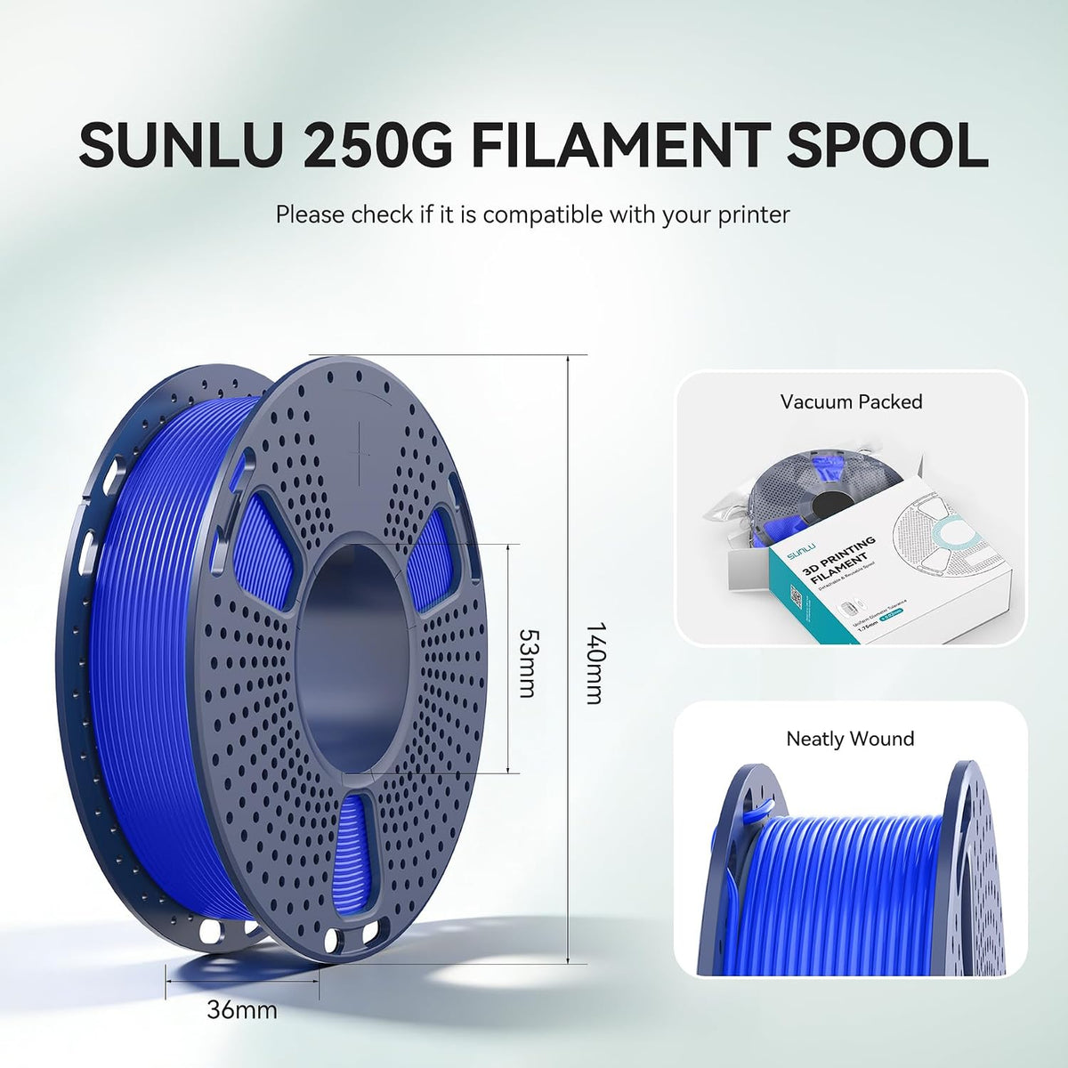 SUNLU 16 Color PLA Filament Bundle Multicolor, 0.25kg per Spool, Total 4KG