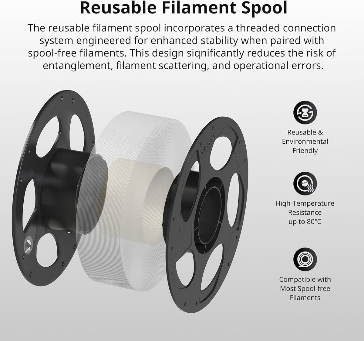 ANYCUBIC PETG Filament 1.75mm, Multicolor Bundle 10KG, Reusable Spool