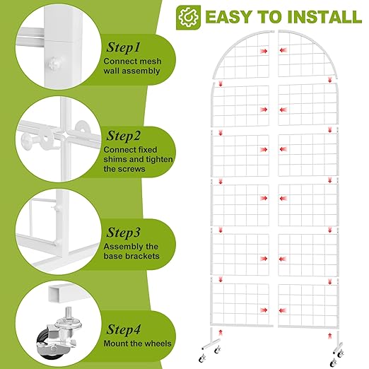 VGMiu Grid Wall Panel 1PCS Display Stand 2.6' x 5.8' FT White Grid Wa...
