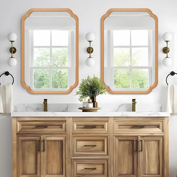 Wood Bathroom Mirror for Wall Mounted