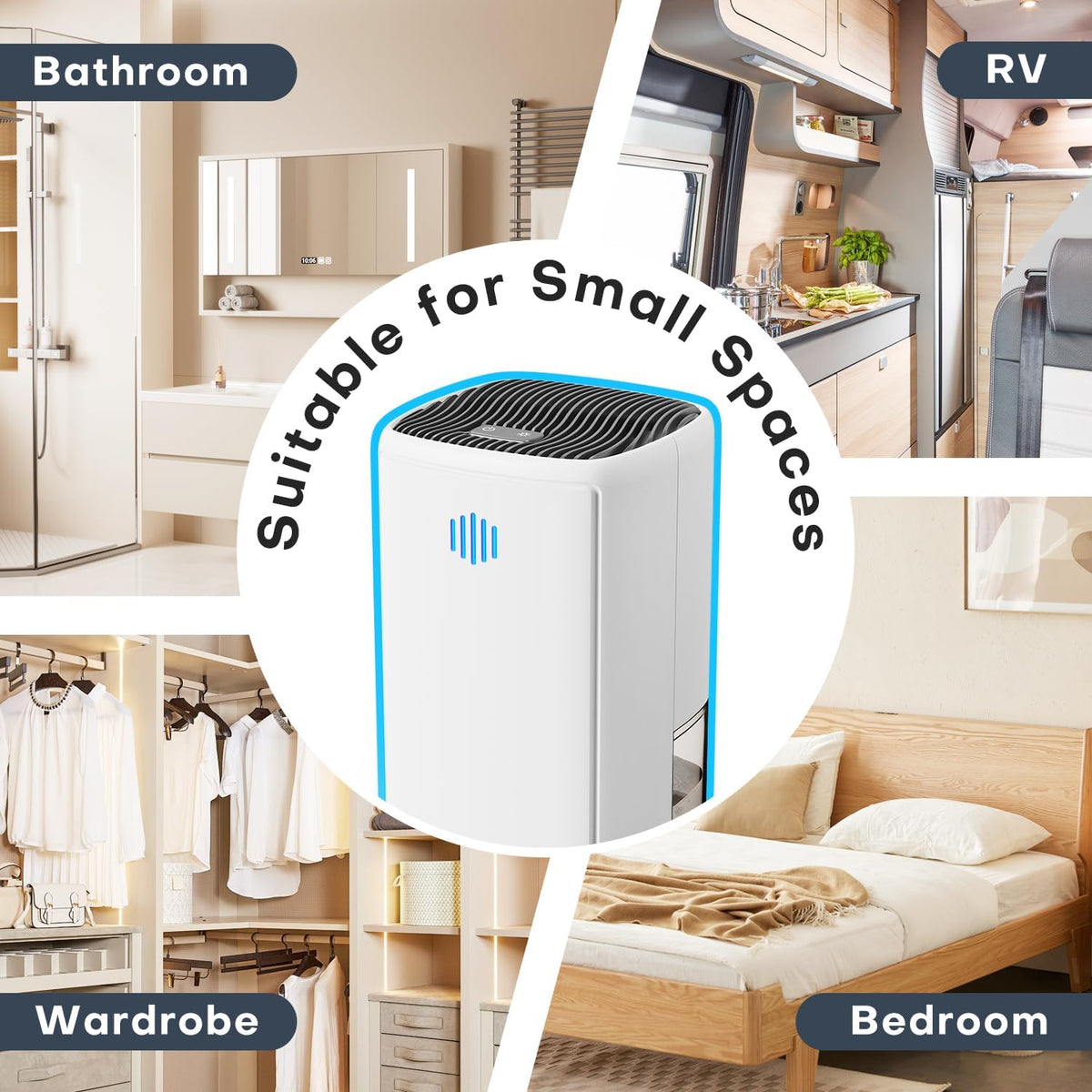 TABYIK Small Dehumidifier,38OZ,Energy Saving for Bedroom, Bathroom, Closet