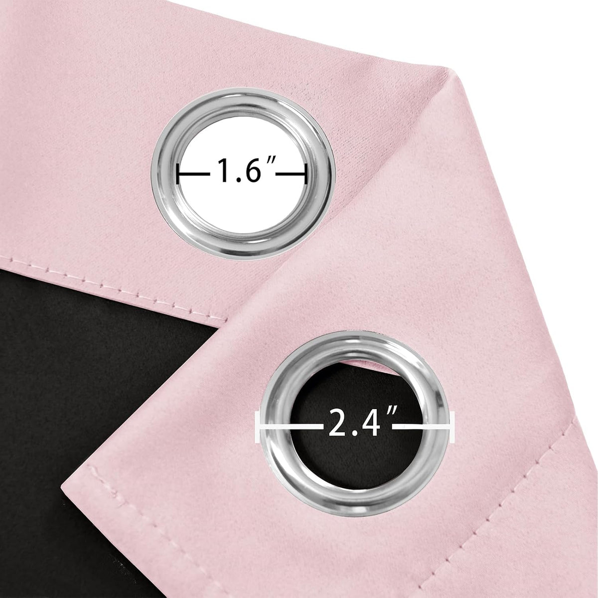 100% Blackout Curtains 52 x 84 Inches Long Thermal Insulated Baby Pink Curtai...