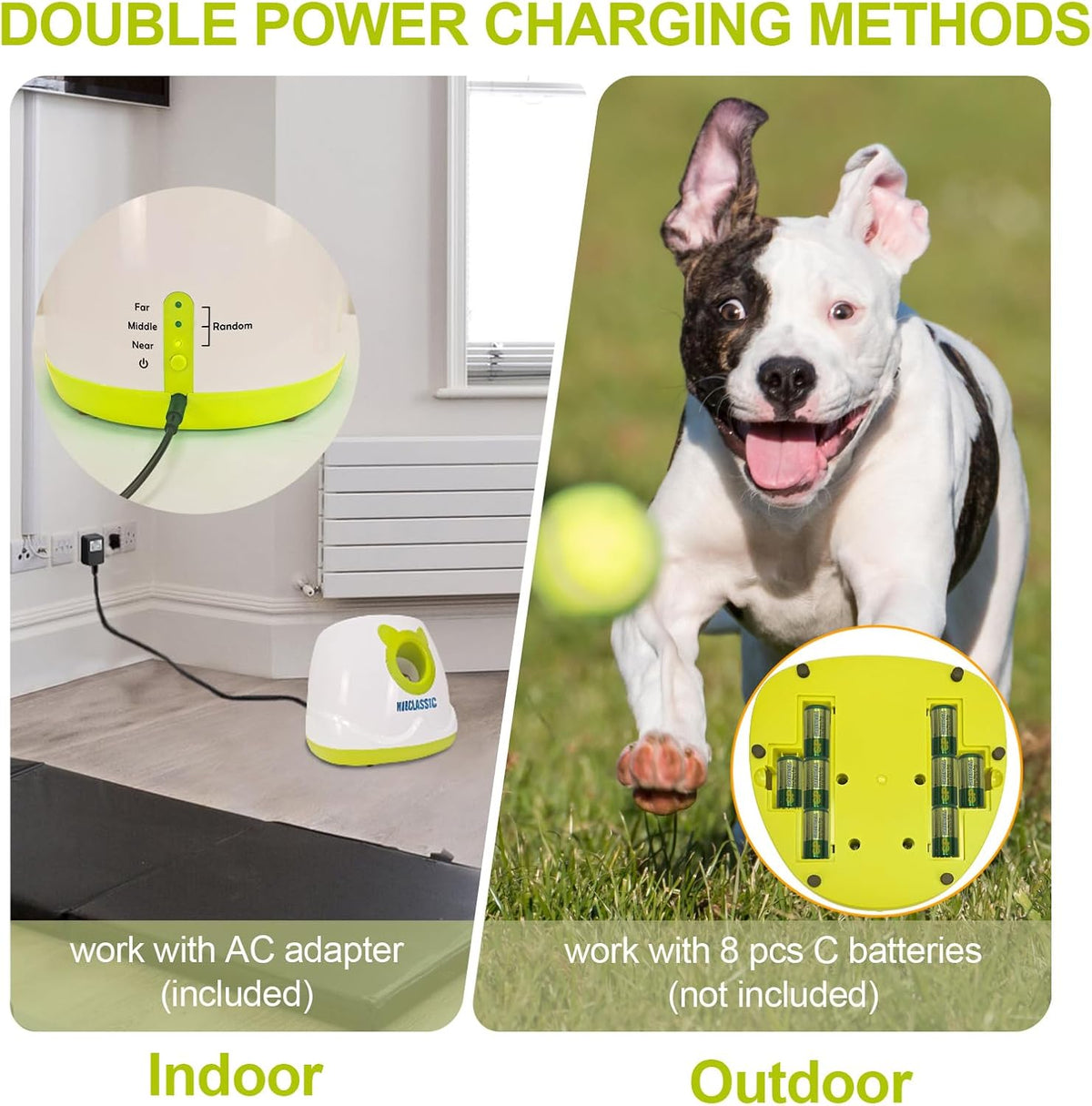 BESTHLS Automatic Dog Ball Launcher Tennis Ball Thrower Machine with 6 Ball