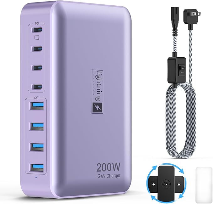 8-Port Type C Fast Charger Block 200W