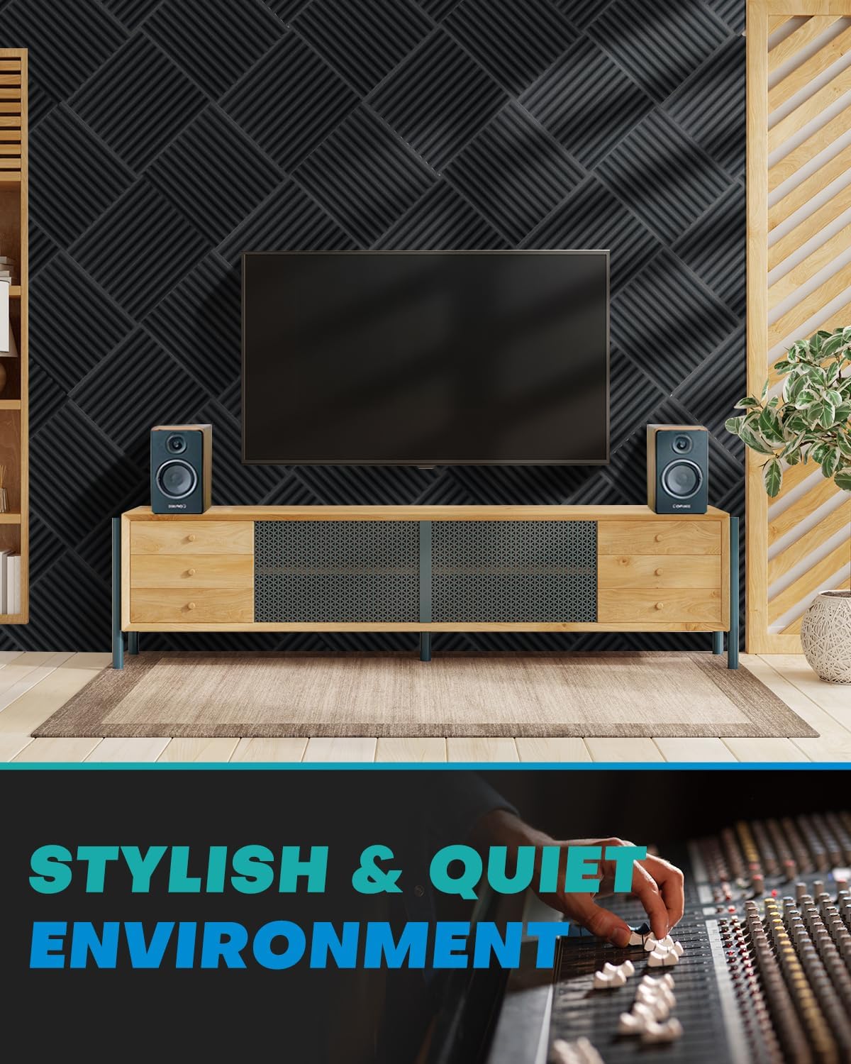 50 Pack Sound Proof Foam Panels for Walls, 2 X 12 X 12 Inches Acoustic Foam P...