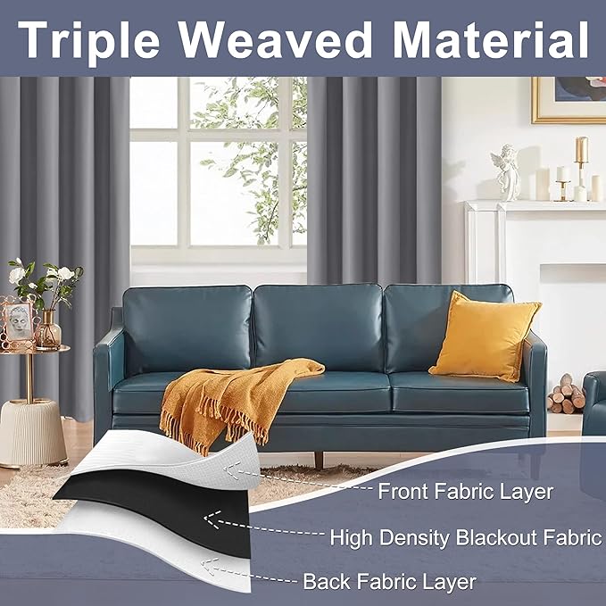 JIUZHEN Blackout Curtains for Bedroom (Set of 2)