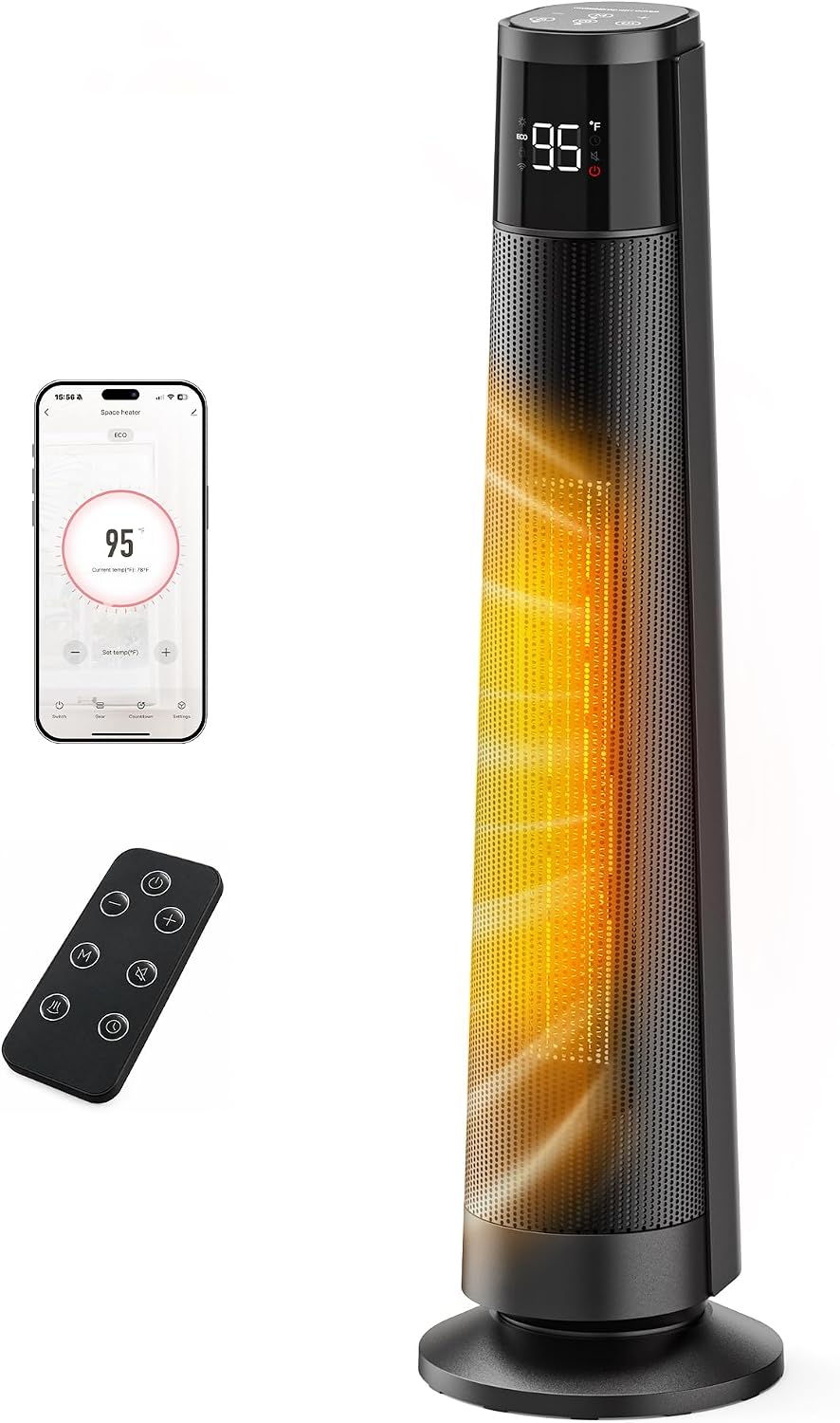 FLANUR Smart Space Heaters for Indoor Use Large Room, 1500W Electric Heater