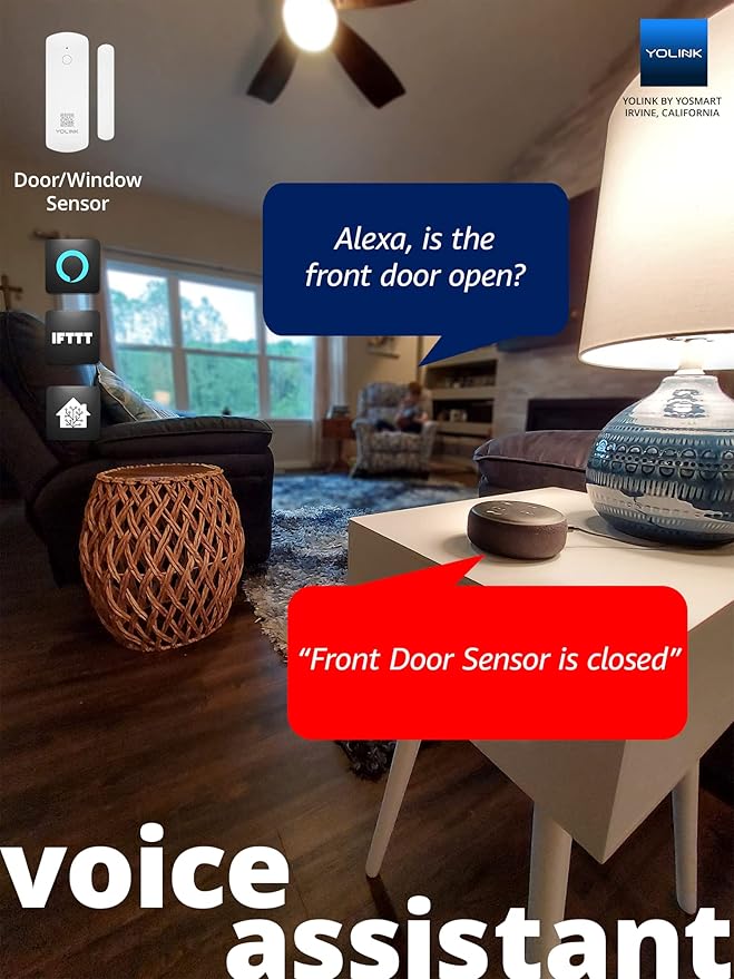 YoLink LoRa Smart Door Sensor Starter Kit: SpeakerHub Audio Hub & Door Se...