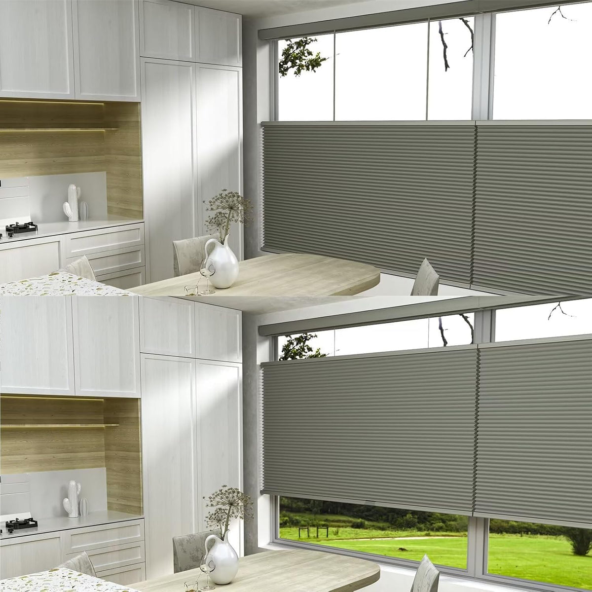 Top Down Bottom Up（TDBU） Cellular Shades, 1.5 inch Cordless Blackout Honeycom...